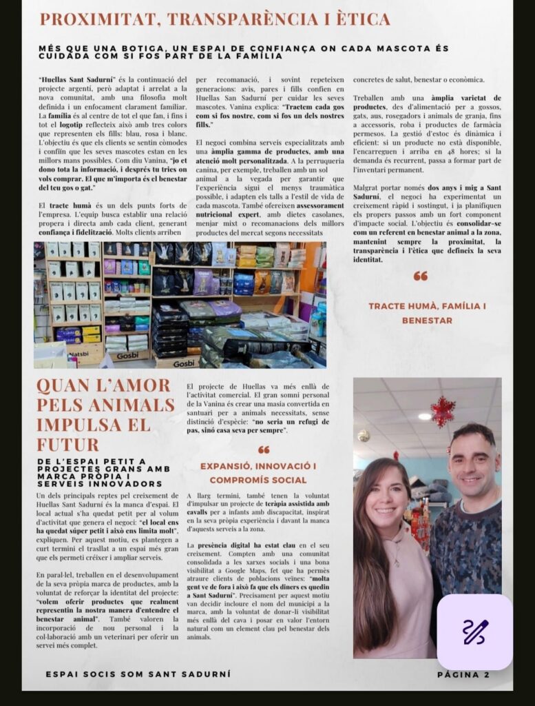 Vanina y Sebastián, propietarios de Huellas Sant Sadurní, tienda de mascotas en Sant Sadurní d’Anoia