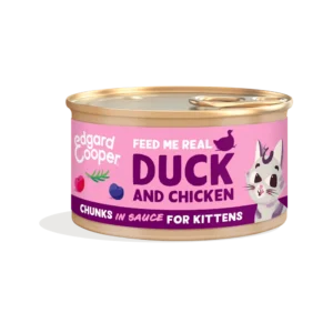 Pato y pollo Kitten Trocitos en Salsa 85g