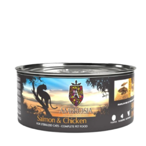 Salmón y Pollo Gato Senior, Ligero y Esterilizado Lata Pate 150grs